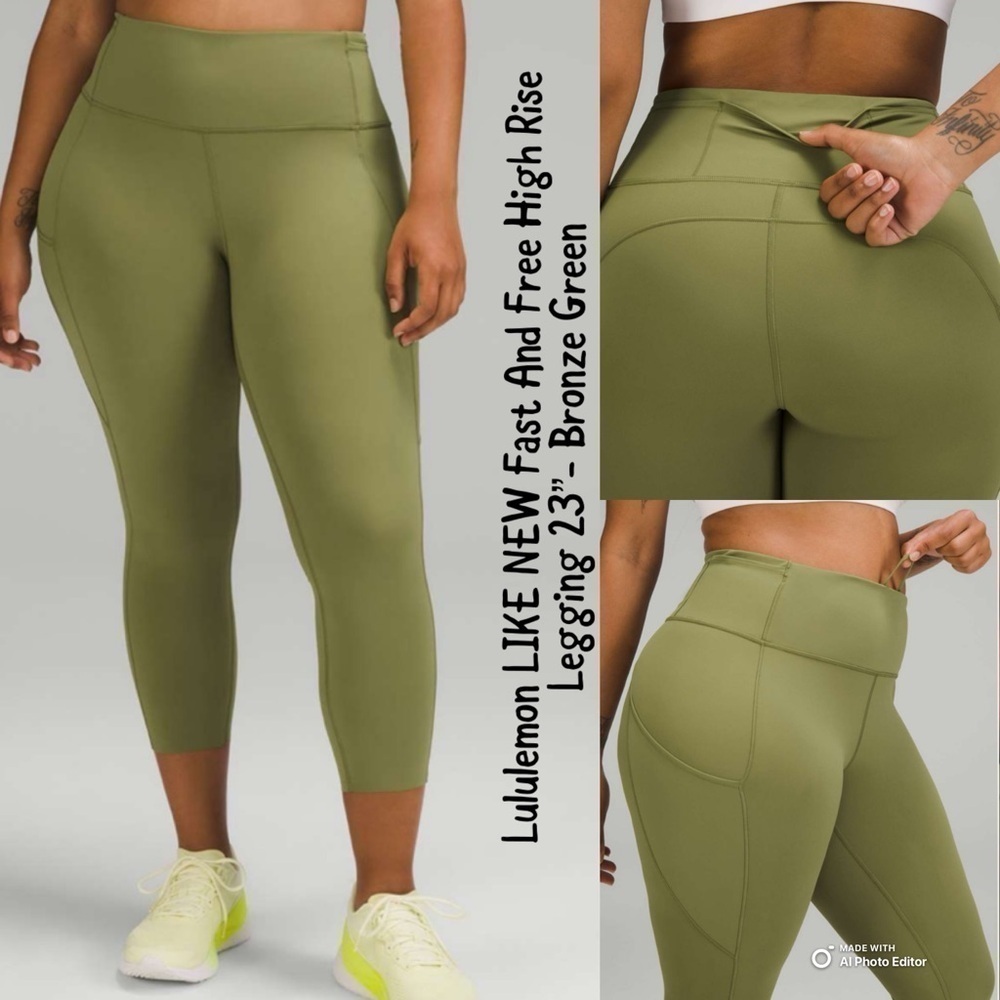 Lululemon Fast and Free High-Rise Crop 23"- Like New condition